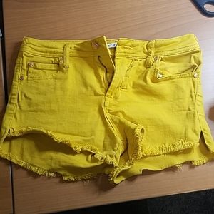 Yellow Denim Shorts